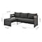 Manhattan Comfort Menton Steel Rattan 2-Piece Chair Lounge and 2 Seater with Coffee Table Patio Set in Grey OD-CV009-GY - alternate 8